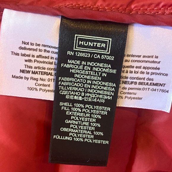 NWT Hunter Jacket Puffer Mens Original Midlayer Red Medium M - Picture 10 of 15
